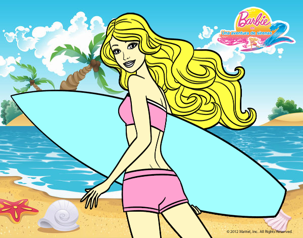 Barbie surfera