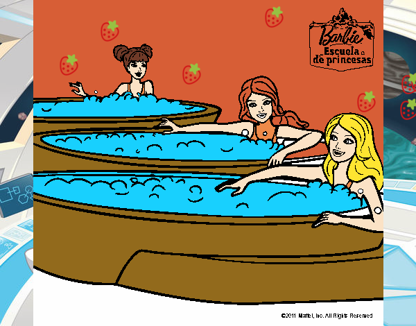 Barbie y sus amigas en el jacuzzi