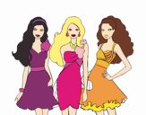 Barbie y sus amigas vestidas de fiesta