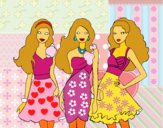 Barbie y sus amigas vestidas de fiesta