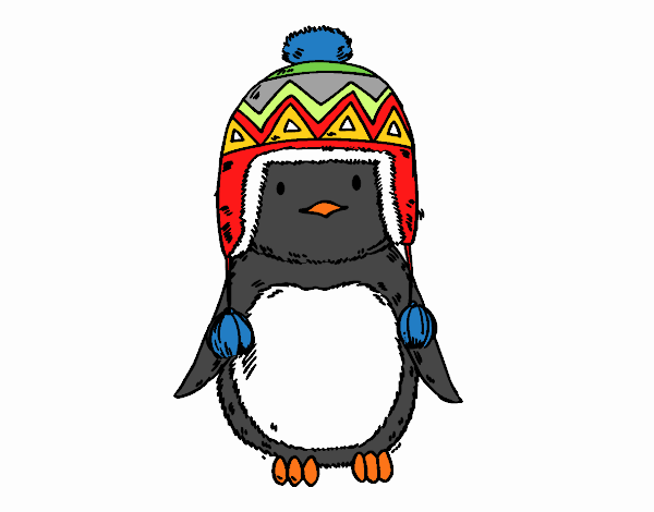 Bebé pingüino con gorrito