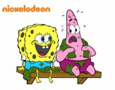 Bob Esponja y Patricio en bañador