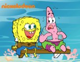 Bob Esponja y Patricio en bañador