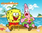 Bob Esponja y Patricio en bañador