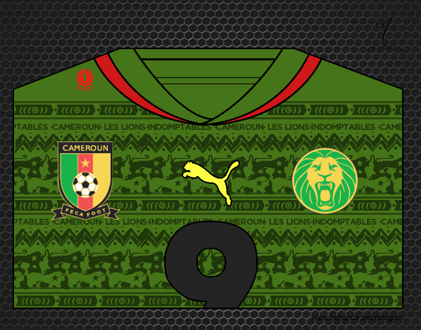 Camiseta del mundial de fútbol 2014 de Camerún