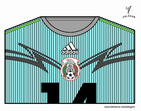 Camiseta del mundial de fútbol 2014 de México