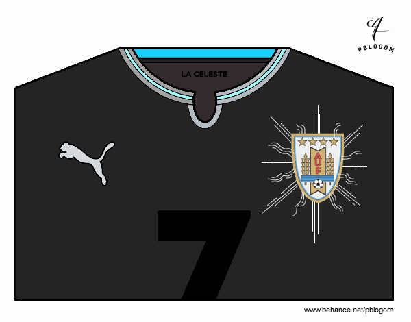 Camiseta del mundial de fútbol 2014 de Uruguay