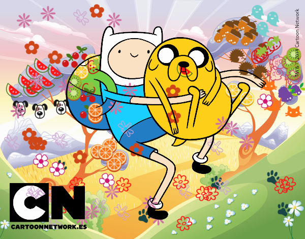 Finn y Jake abrazados