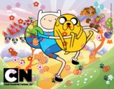 Finn y Jake abrazados