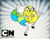 Finn y Jake abrazados