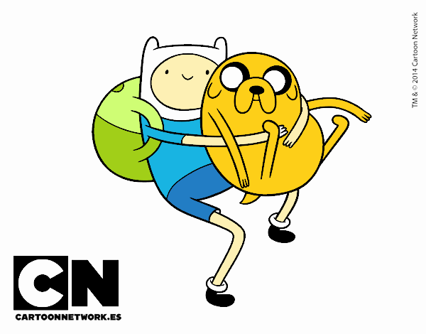 Finn y Jake abrazados