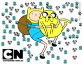 Finn y Jake abrazados