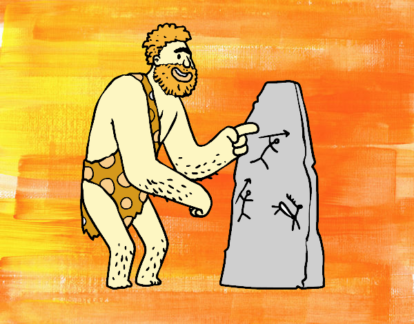 Dibujo de Hombre prehistórico con pinturas rupestres pintado por en   el día 12-05-20 a las 18:26:22. Imprime, pinta o colorea tus propios dibujos !