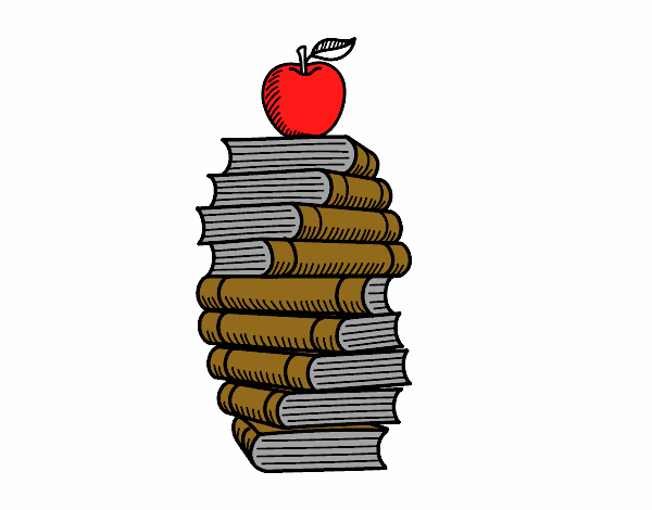 Libros y manzana