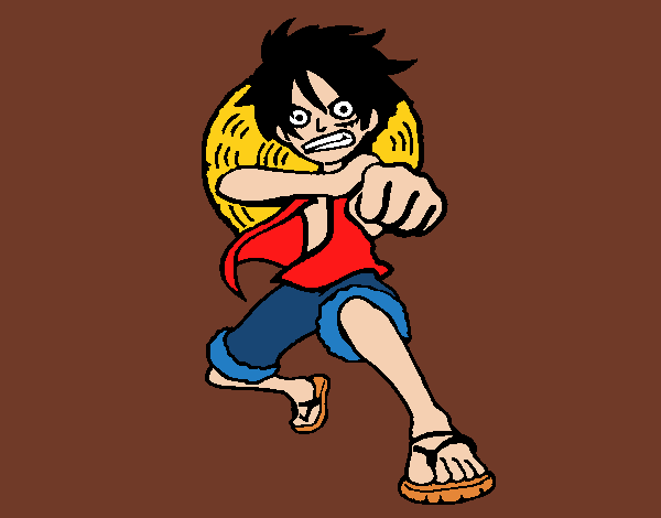 Luffy golpeando