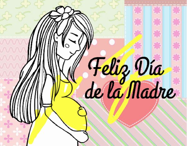 Mamá embarazada en el día de la madre