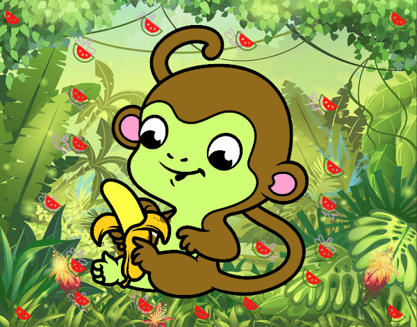 Monito con plátano