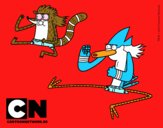 Mordecai y Rigby karatekas