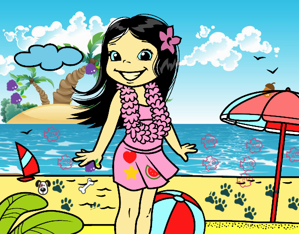 Niña en la playa