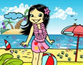 Niña en la playa