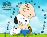 Snoopy y Carlitos abrazados