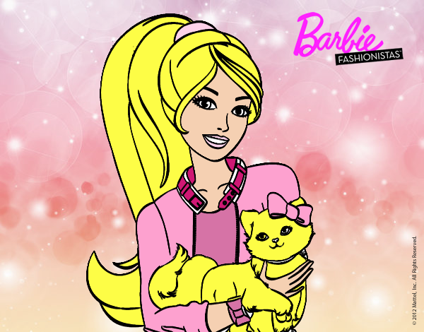 Barbie con su linda gatita