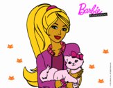 Barbie con su linda gatita