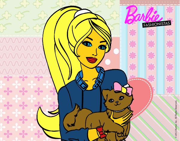 Barbie con su linda gatita