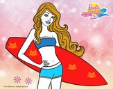 Barbie con tabla de surf