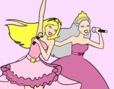 Barbie y la princesa cantando