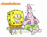 Bob Esponja y Patricio en bañador