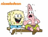 Bob Esponja y Patricio en bañador