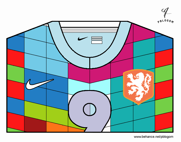 Camiseta del mundial de fútbol 2014 de Holanda