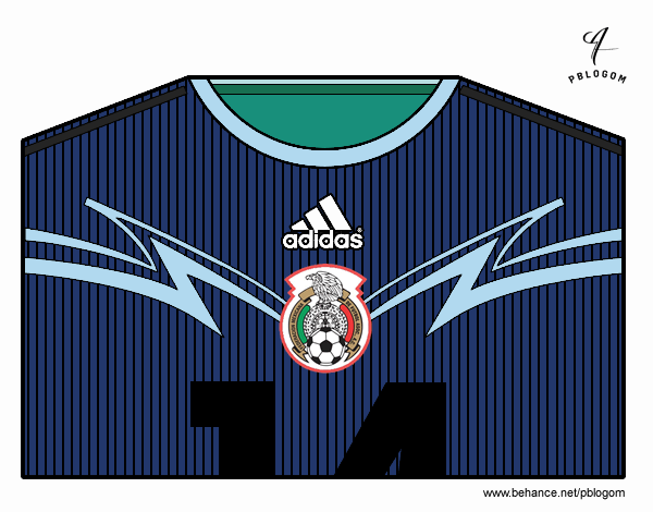 Camiseta del mundial de fútbol 2014 de México