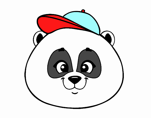 Cara de oso panda con gorro