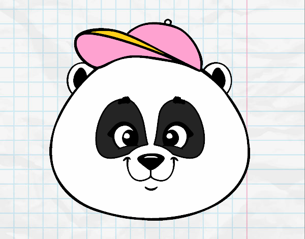 Cara de oso panda con gorro