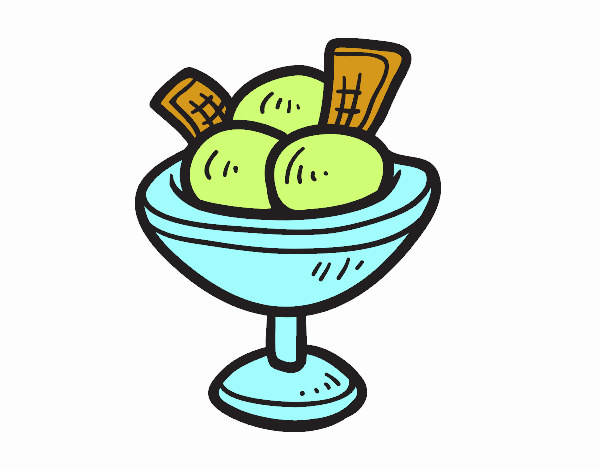 Copa con tres bolas de helado