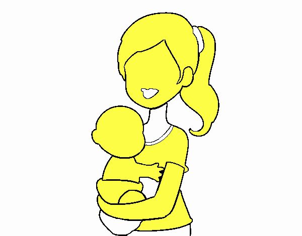 En brazos de mamá