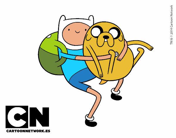 Finn y Jake abrazados