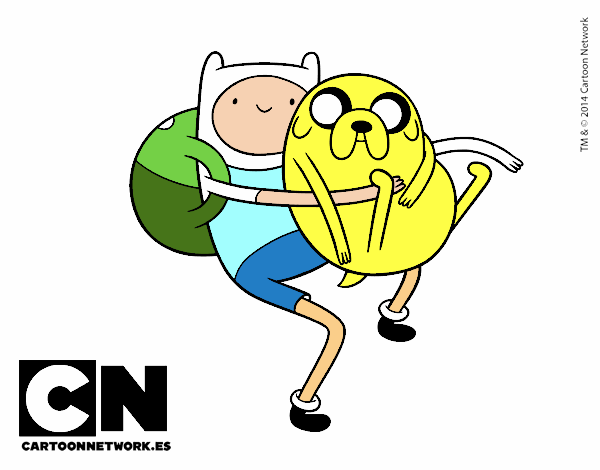 Finn y Jake abrazados