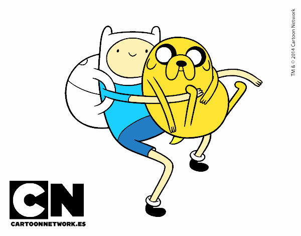 Finn y Jake abrazados