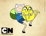 Finn y Jake abrazados