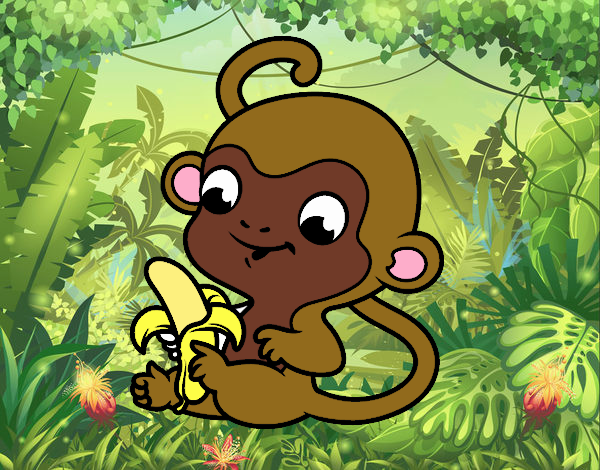 Monito con plátano