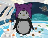 Pingüino con gorrito divertido