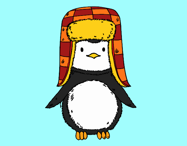 Pingüino con gorro