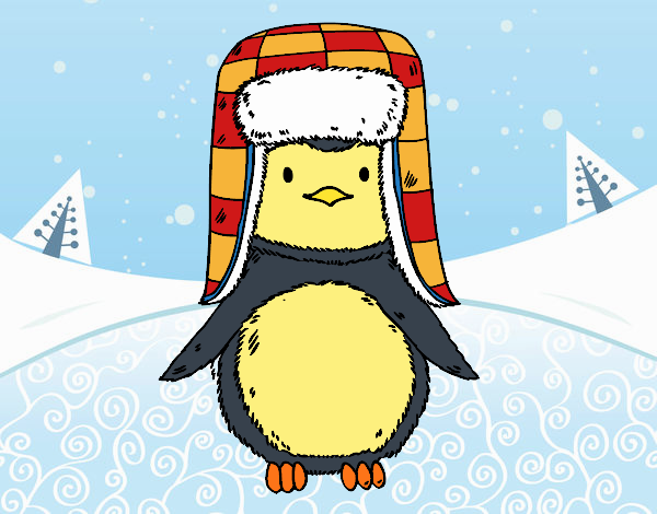 Pingüino con gorro