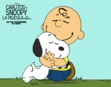 Snoopy y Carlitos abrazados