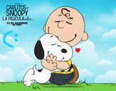 Snoopy y Carlitos abrazados