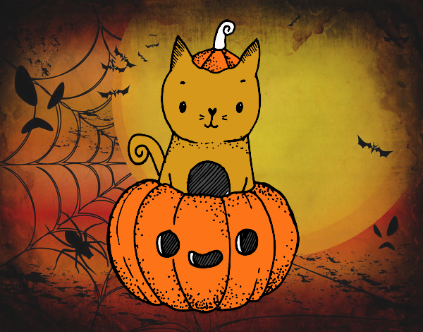 Un gatito de Halloween