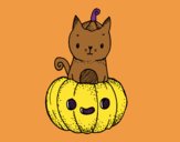 Un gatito de Halloween